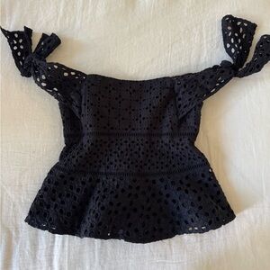 NEW Rebecca Taylor eyelet off the shoulder top
